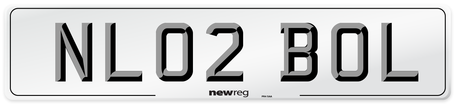 NL02 BOL Number Plate from New Reg